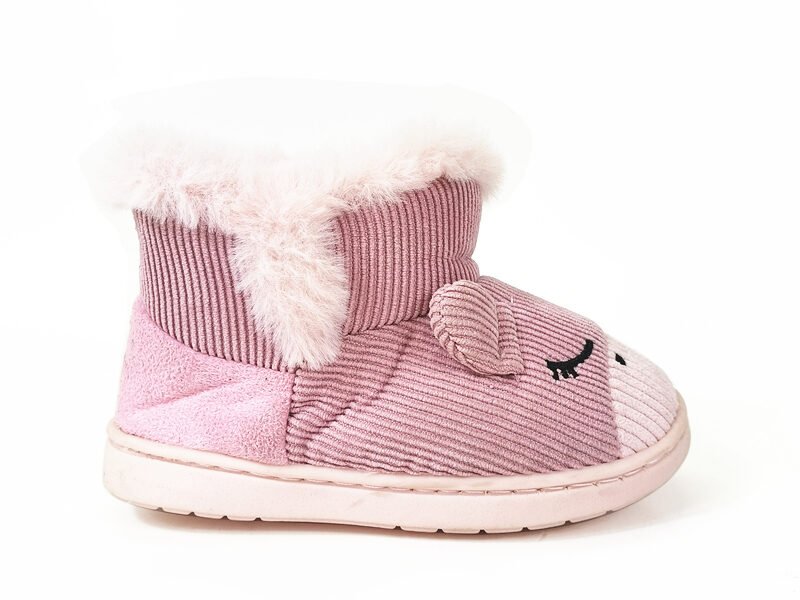 Face Winter Booties with Fur Collar
