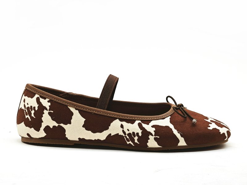 Cow - Print Mary Jane Flats