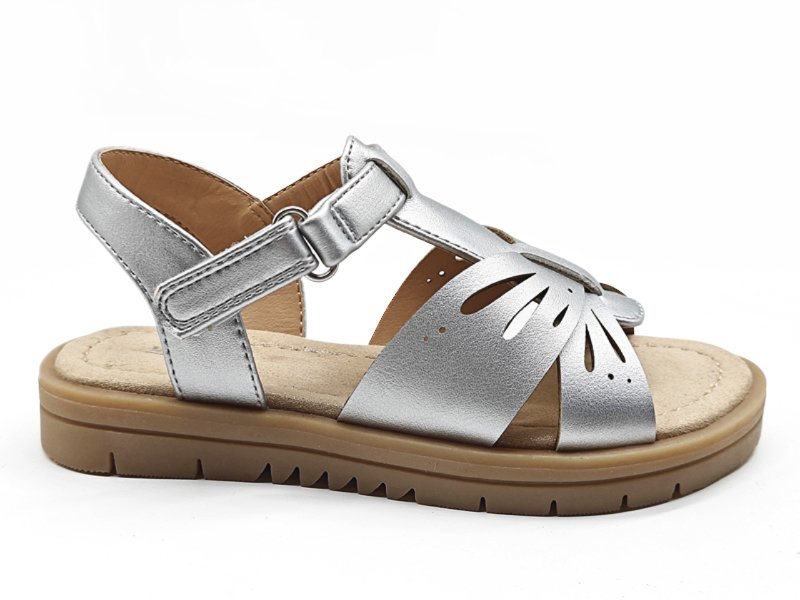 Shimmery Silver Cutout Sandals
