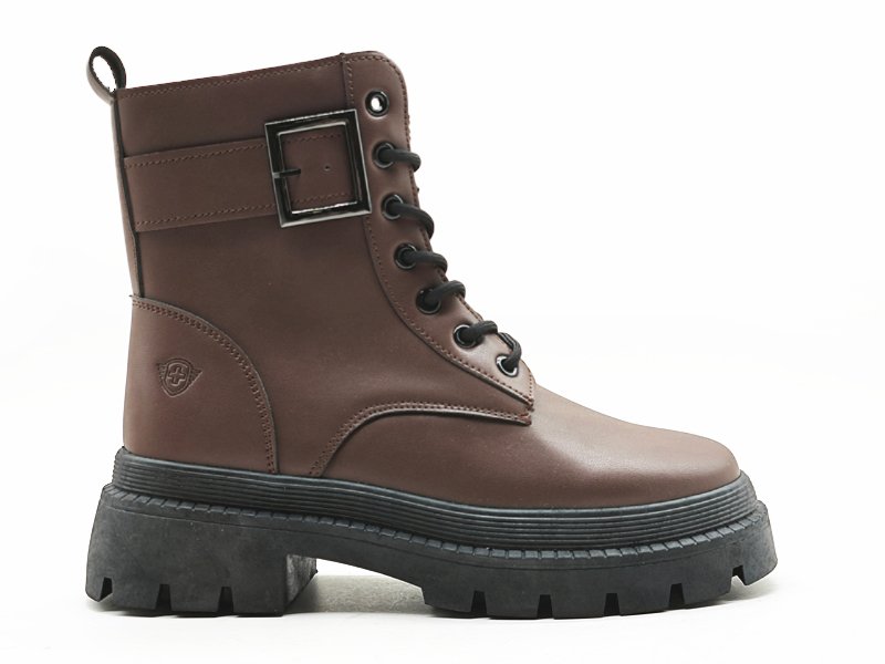 Casual Brown Up Combat Boots