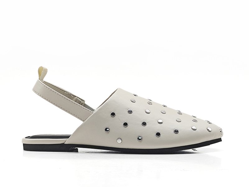 Chic Studded Slingback Flat Mules