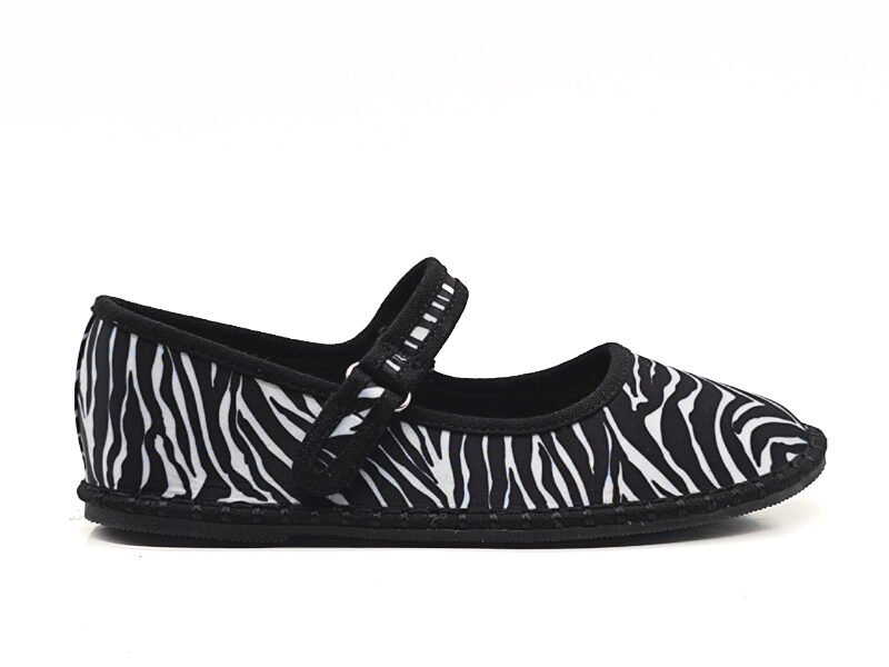 Zebra-Print Mary Jane Flats
