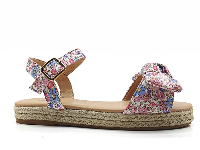 Pastel Floral Strap Espadrille Sandals