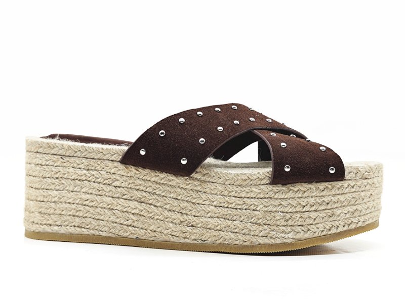Chocolate Brown Studded Espadrille