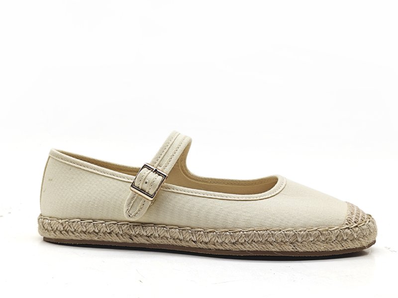 Creamy White Mary Jane Espadrille Flats