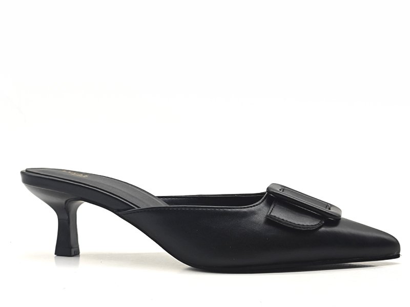 Pointed Toe Mule Heels Buckle