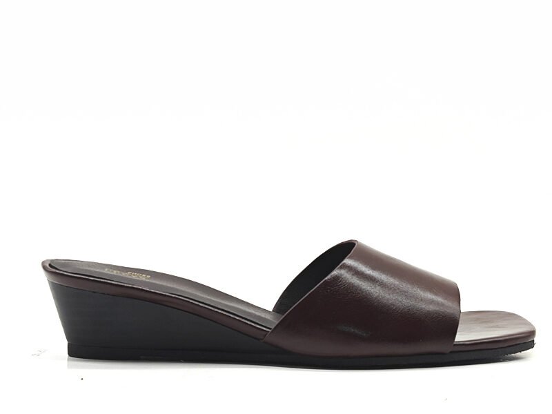 Classic Brown Wedge Mule Sandals