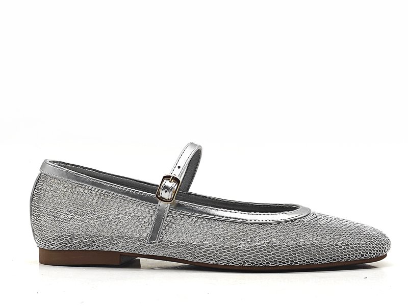Silver Glitter Mary Jane Flats