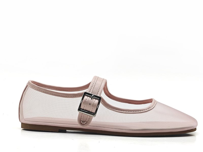 Light Pink Mesh Mary Jane Flats