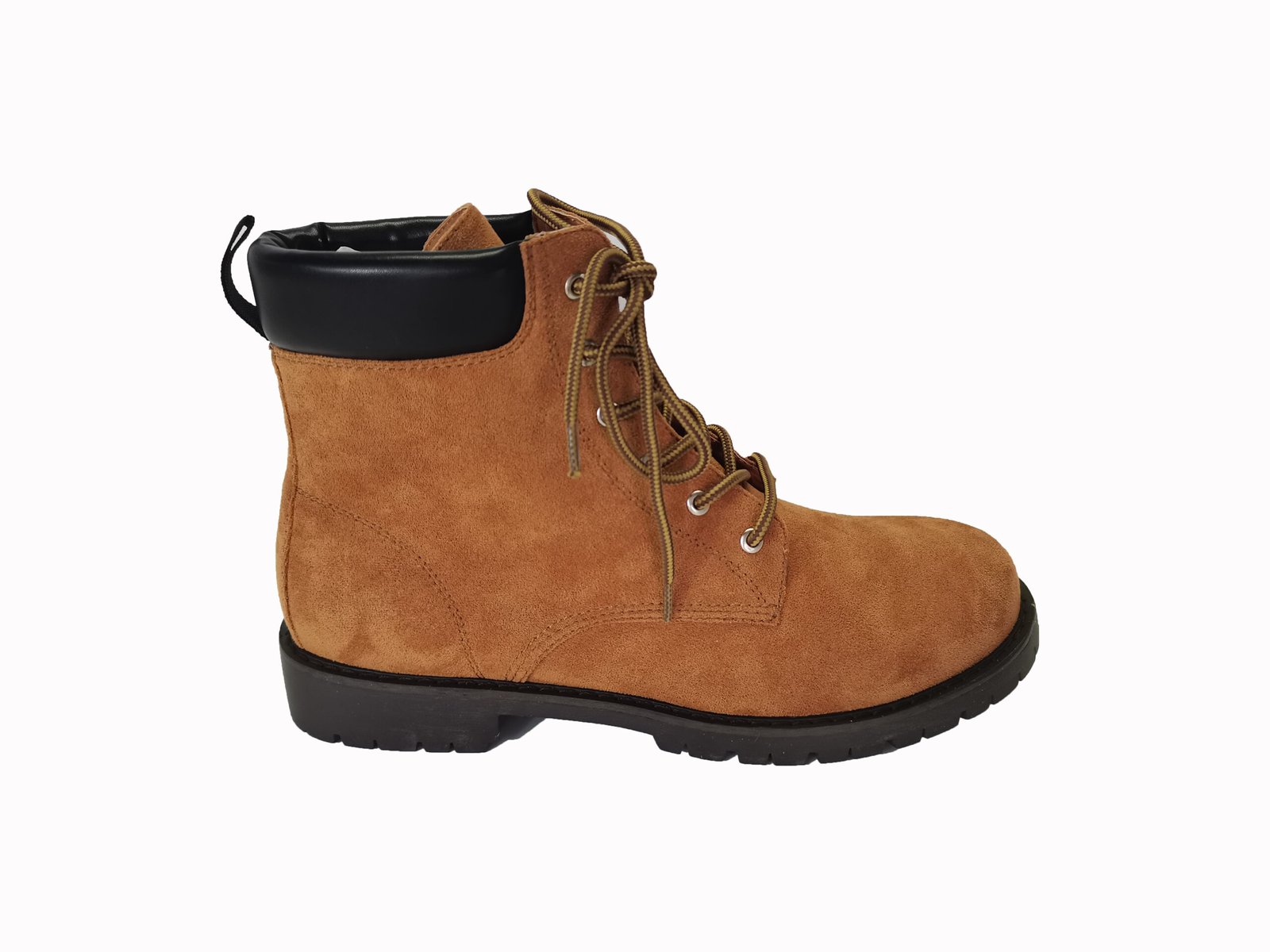 Tan Suede Lace - up Ankle Boots