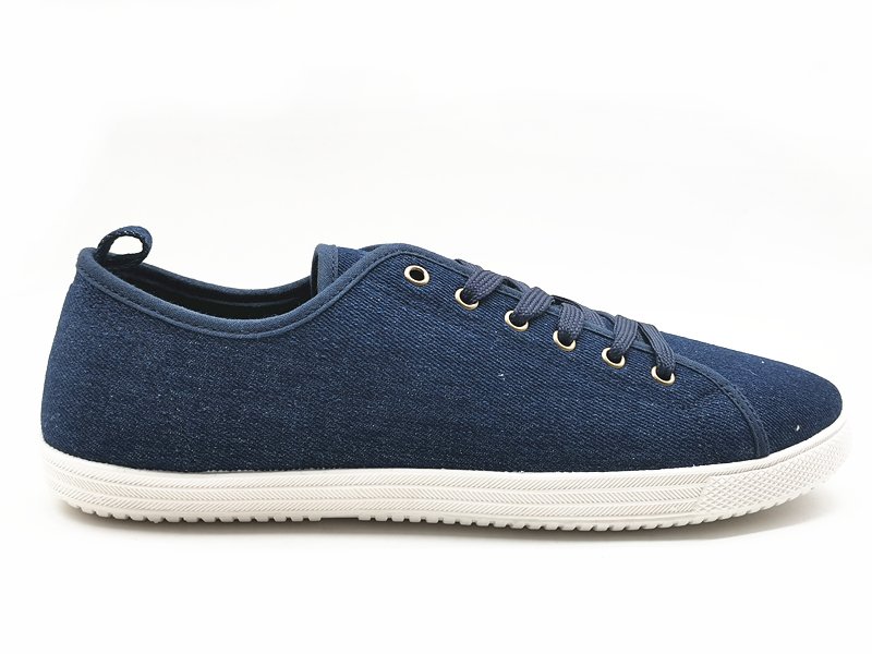 Navy Blue Canvas Lace - up Sneakers