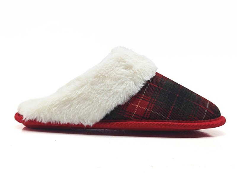 Cozy Plaid Furry House Slippers