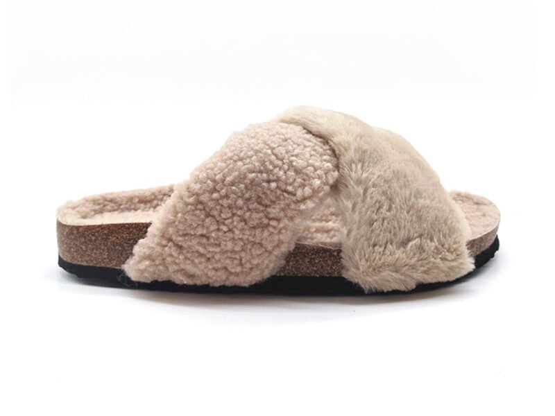 Warm Beige Furry Indoor Slippers