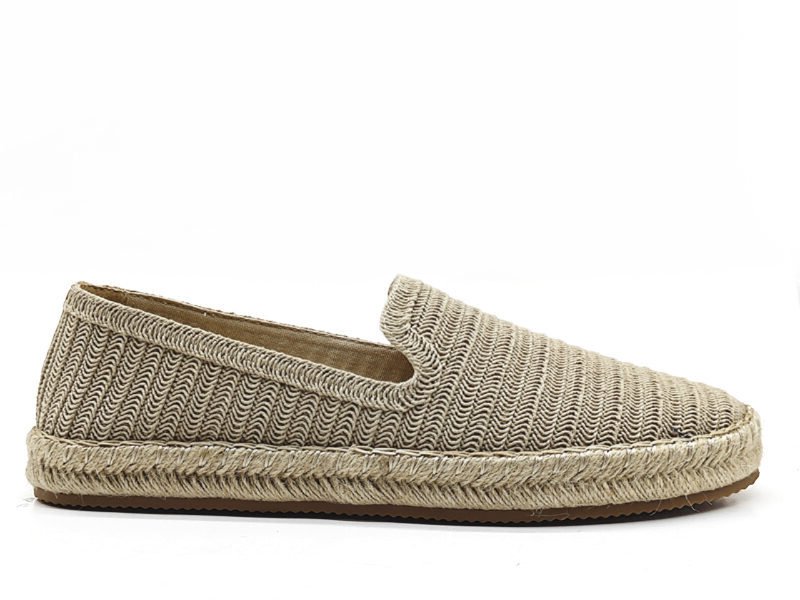 Classic Beige Slip - on Woven Shoes