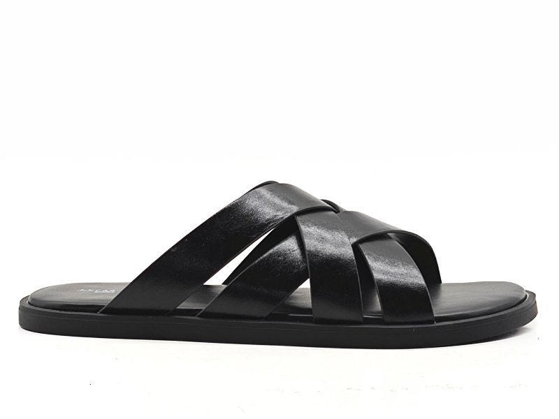 Chic Black Men's Strappy Slide Sandals